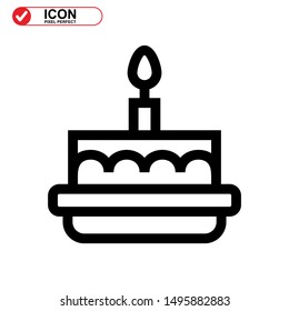 cake icon isolated sign symbol vector illustration - high quality black style vector icons
