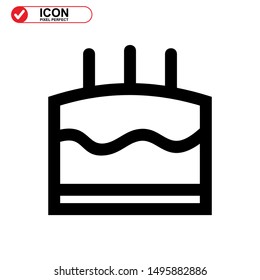 cake icon isolated sign symbol vector illustration - high quality black style vector icons
