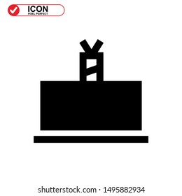 cake icon isolated sign symbol vector illustration - high quality black style vector icons
