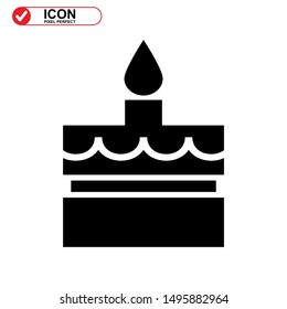 cake icon isolated sign symbol vector illustration - high quality black style vector icons
