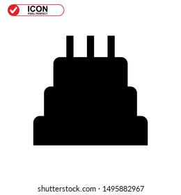 cake icon isolated sign symbol vector illustration - high quality black style vector icons
