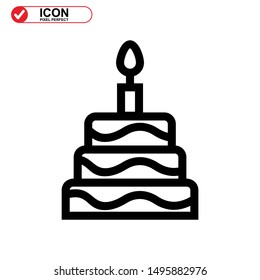 cake icon isolated sign symbol vector illustration - high quality black style vector icons
