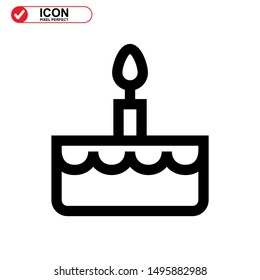 cake icon isolated sign symbol vector illustration - high quality black style vector icons
