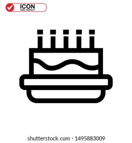 cake icon isolated sign symbol vector illustration - high quality black style vector icons
