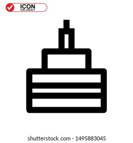 cake icon isolated sign symbol vector illustration - high quality black style vector icons
