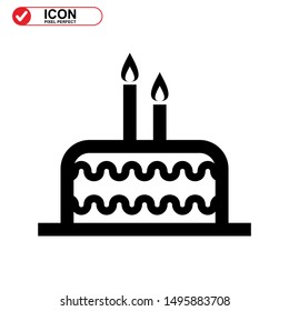 cake icon isolated sign symbol vector illustration - high quality black style vector icons
