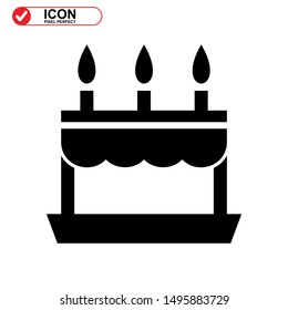 cake icon isolated sign symbol vector illustration - high quality black style vector icons
