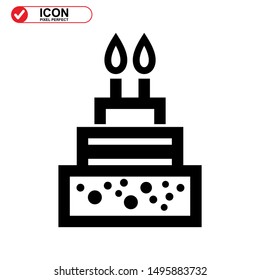 cake icon isolated sign symbol vector illustration - high quality black style vector icons
