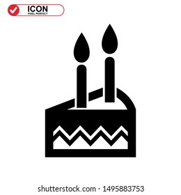 cake icon isolated sign symbol vector illustration - high quality black style vector icons
