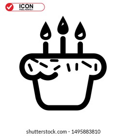 cake icon isolated sign symbol vector illustration - high quality black style vector icons
