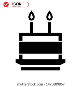 cake icon isolated sign symbol vector illustration - high quality black style vector icons
