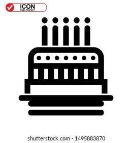 cake icon isolated sign symbol vector illustration - high quality black style vector icons
