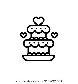   icono de pastel, icono de contorno de boda aislado con fondo blanco, perfecto para sitio web, blog, logotipo, diseño gráfico, medios sociales, interfaz de usuario, aplicación móvil, ilustración de vector EPS 10
