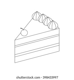 Cake icon, isometric 3d style