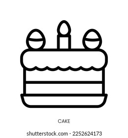 cake icon. Line Art Style Design Isolated On White Background