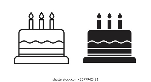 Cake icon line. eps 10 vector illustration