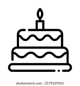 Cake Icon in Line Style