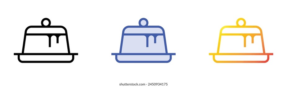cake icon. Linear, Blue Fill and Gradient Style Design Isolated On White Background