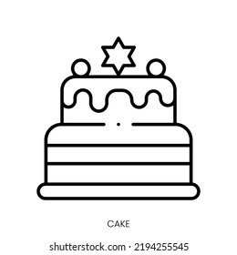 Kuchensymbol. Lineares Zeichen einzeln auf weißem Hintergrund. Vektorgrafik
