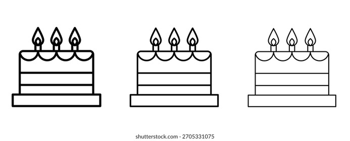 Cake icon linear style sign for mobile concept and web design.