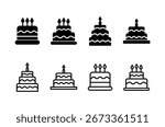 Cake icon logo design. Cake sign and symbol. Birthday cake icon