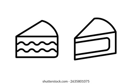 Design de logotipo de ícone de bolo. Sinal e símbolo do bolo. Ícone do bolo de aniversário