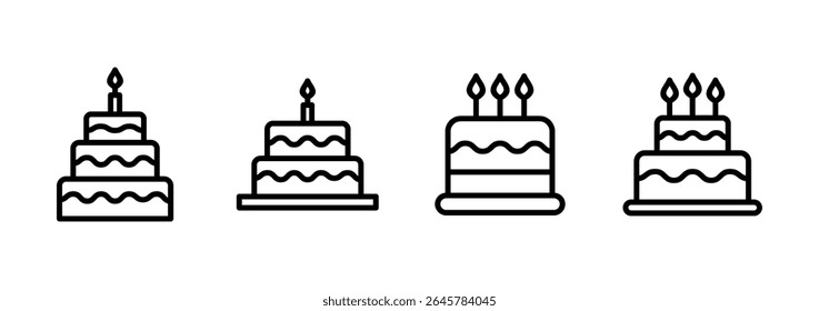 Cake icon logo design. Cake sign and symbol. Birthday cake icon