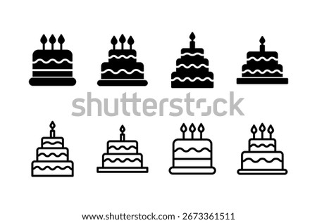 Cake icon logo design. Cake sign and symbol. Birthday cake icon