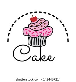 Cake icon logo isolated on white background. Cake icon in trendy design style