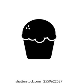 Cake icon logo vector. Fast food flat icon vector on black color