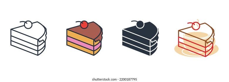 cake icon logo vector illustration. Sweet Cake Dessert symbol template for graphic and web design collection