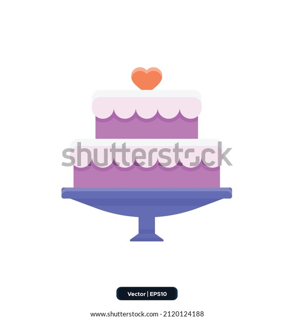 Cake icon. Marriage color icons. Wedding\
agency. Isolated vector pictograms for web page, mobile app. \
Editable stroke\
illustration