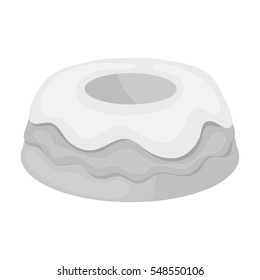 Cake icon in monochrome style isolated on white background. Cakes symbol stock vector illustration.