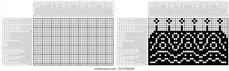 Cake Icon Nonogram Pixel Art, Food Icon, Baked Sweet Food Vector Art Illustration, Logic Puzzle Game Griddlers, Pic-A-Pix, Picture Paint By Numbers, Picross