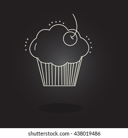 cake icon on a black background