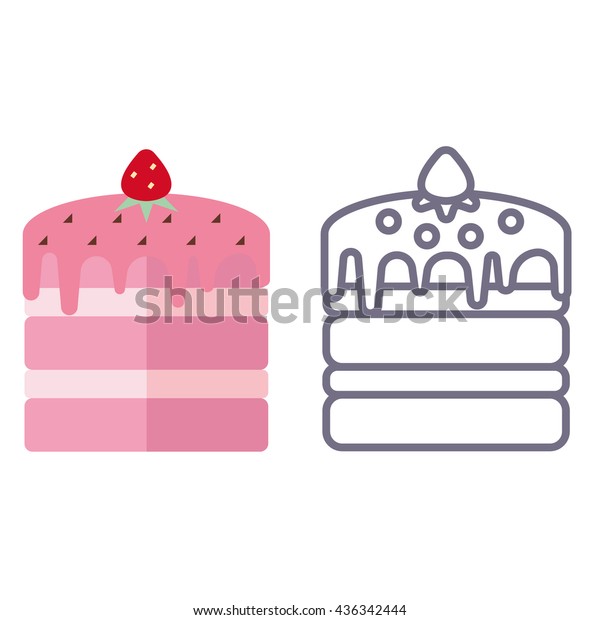 Cake Icon On Isolated Background Stock Vector (Royalty Free) 436342444