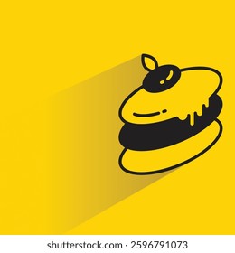 cake icon on shadow yellow background