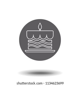 Cake icon on white background. Vector illustration.