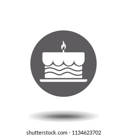 Cake icon on white background. Vector illustration.