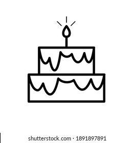 Cake icon on a white background. Holiday