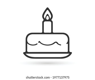 Cake icon on white background. Vector illustration.