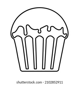 icono de pastel sobre fondo blanco, ilustración vectorial.