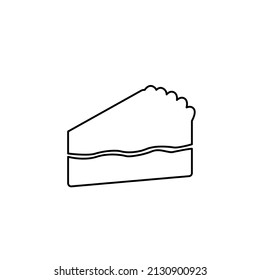 icono de pastel en fondo blanco, ilustración vectorial
