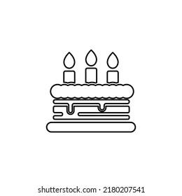 icono de pastel en fondo blanco, ilustración vectorial