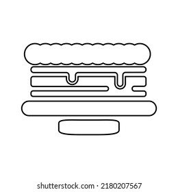 cake icon on a white background, vector illustration