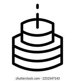 Cake icon on white background. Vector illustration.