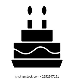 Cake icon on white background. Vector illustration.
