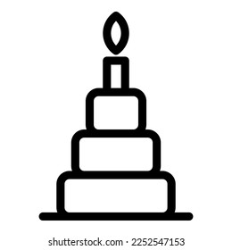 Cake icon on white background. Vector illustration.