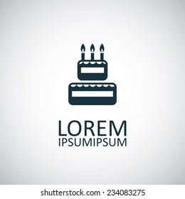 cake icon on white background 