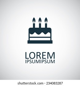Icono de la torta en el fondo blanco 